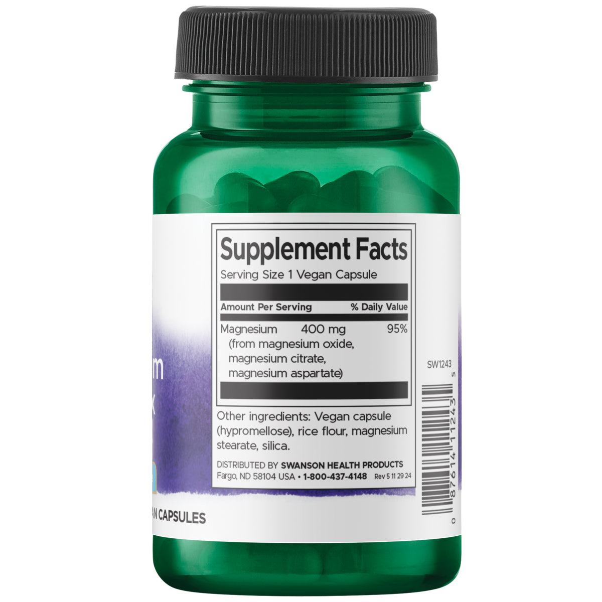 Swanson Suplemento Complejo Triple Magnesio, 30 cápsulas