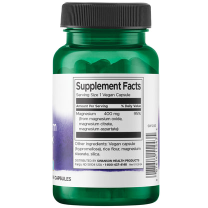 Swanson Suplemento Complejo Triple Magnesio, 30 cápsulas