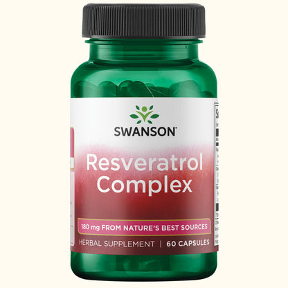 Swanson Suplemento de Complejo de resveratrol, 60 cápsulas