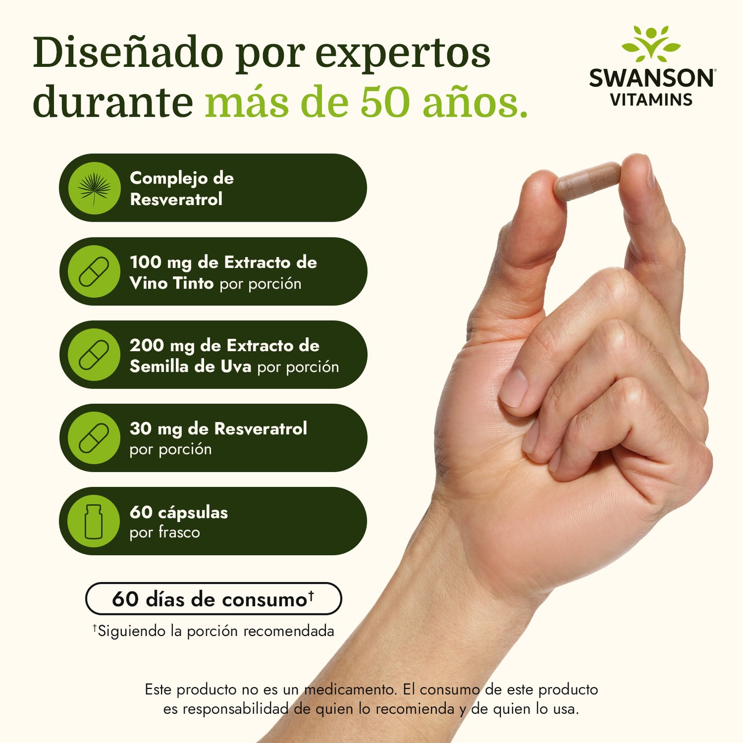 Swanson Suplemento de Complejo de resveratrol, 60 cápsulas