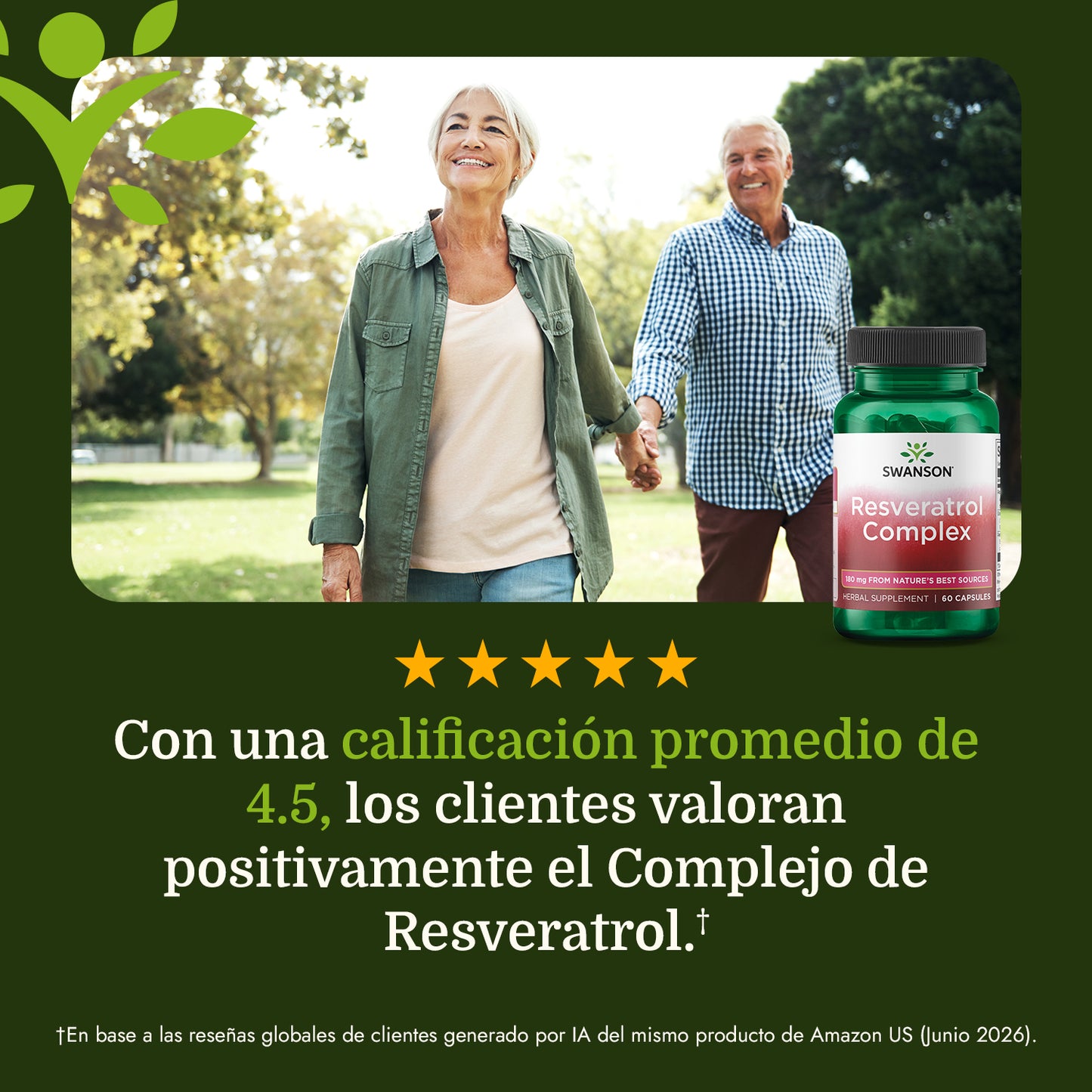Swanson Suplemento de Complejo de resveratrol, 60 cápsulas