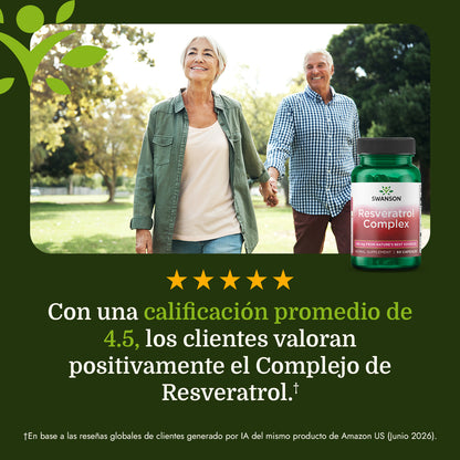 Swanson Suplemento de Complejo de resveratrol, 60 cápsulas