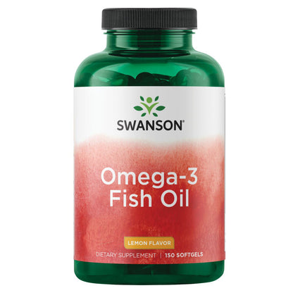 Swanson Aceite de pescado con Omega-3 con sabor a limón, 150 geles blandos