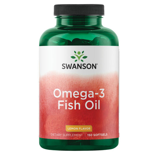 Swanson Aceite de pescado con Omega-3 con sabor a limón, 150 geles blandos