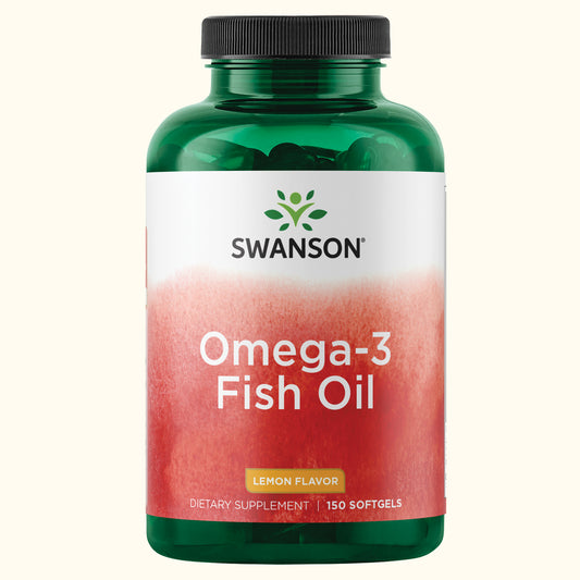 Swanson Aceite de pescado con Omega-3 con sabor a limón, 150 geles blandos