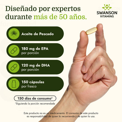 Swanson Aceite de pescado con Omega-3 con sabor a limón, 150 geles blandos