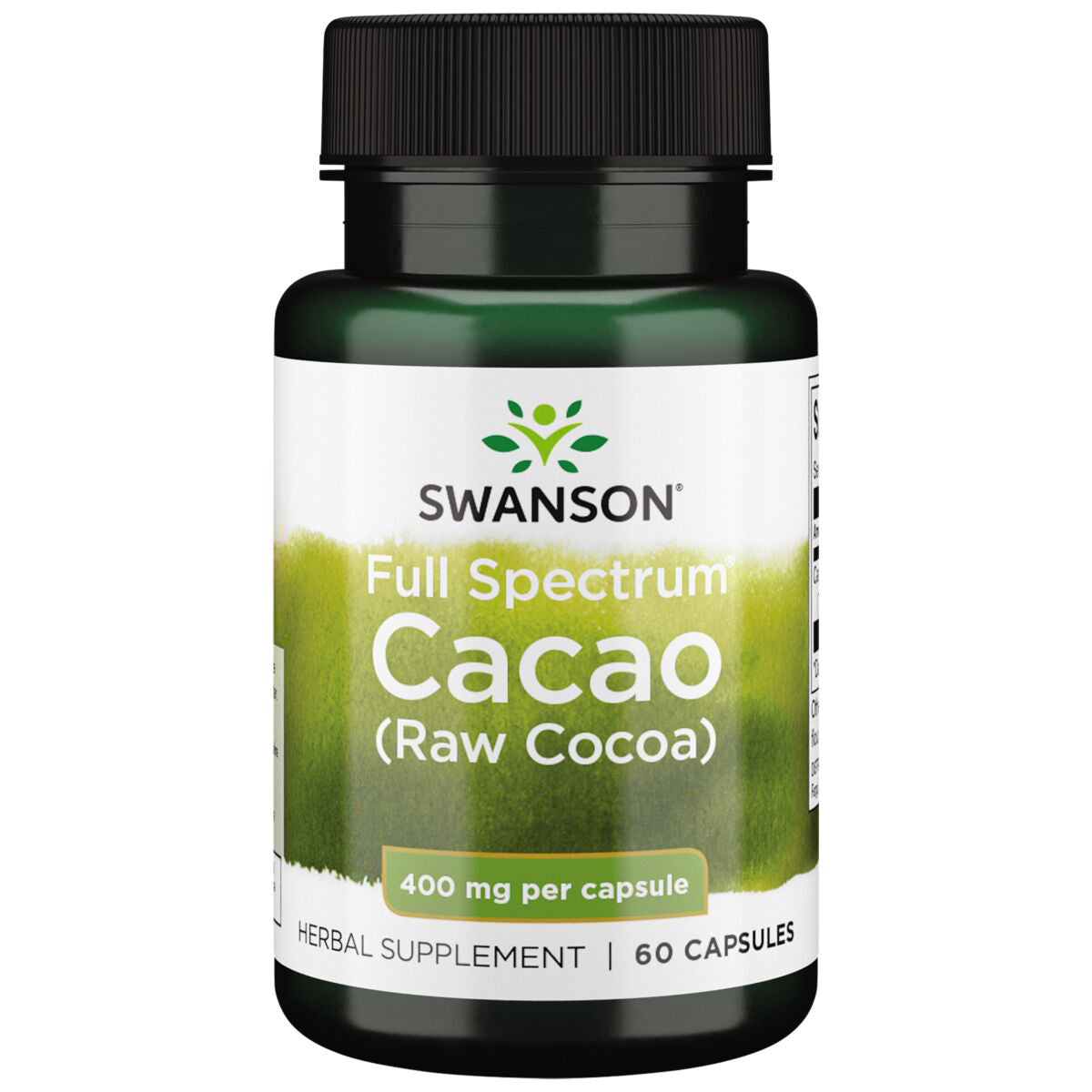 Swanson Suplemento de Cacao Full Spectrum (cacao crudo) 400 mg, 60 cápsulas