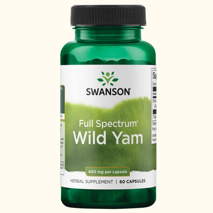 Swanson Suplemento de Ñame silvestre Espectro completo 400 mg, 60 cápsulas