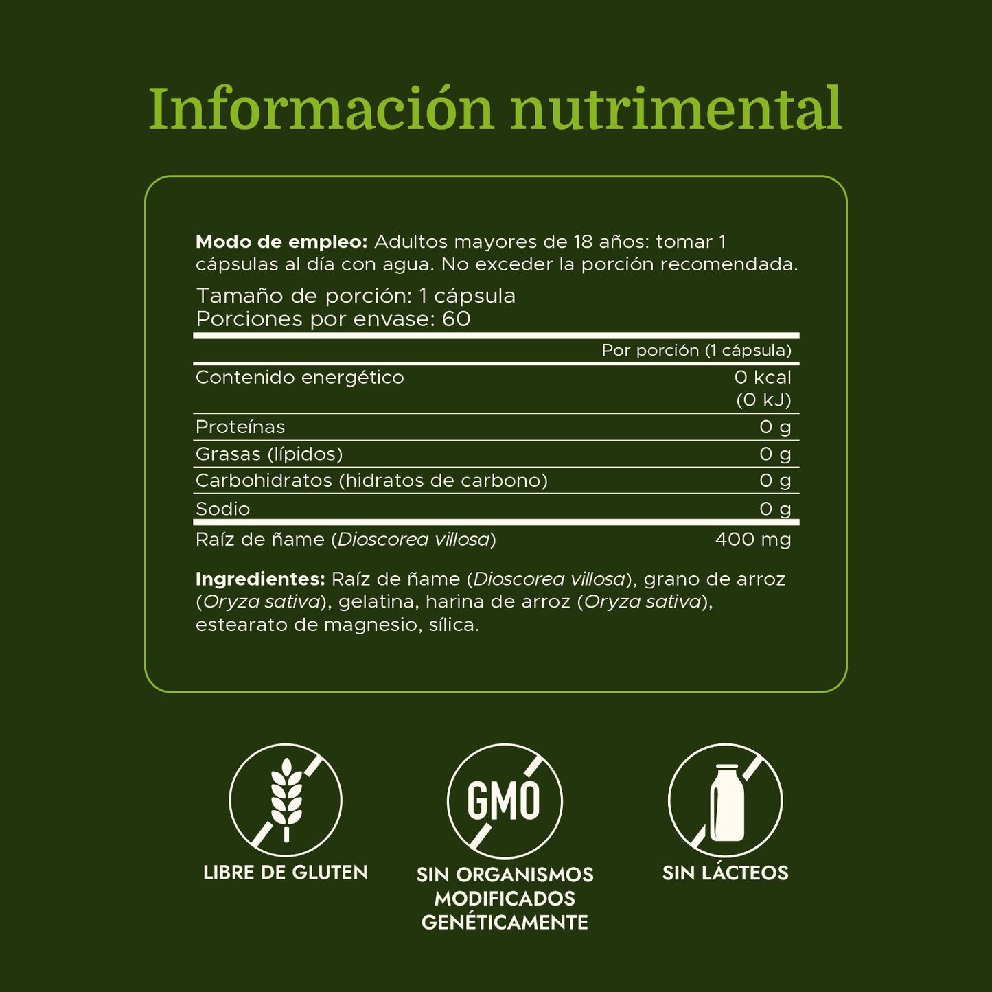 Swanson Suplemento de Ñame silvestre Espectro completo 400 mg, 60 cápsulas