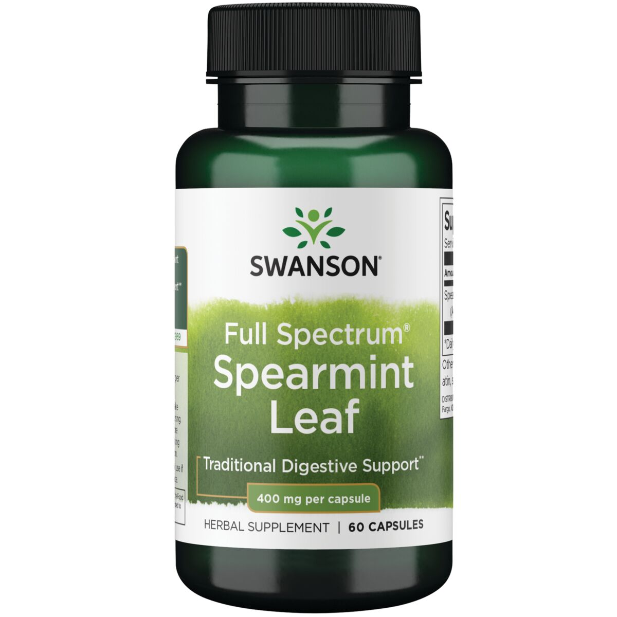 Swanson - Hoja de menta verde de espectro completo - 400 mg 60 Caps