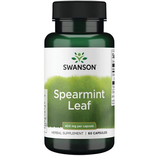 Swanson Suplemento Hoja de Menta Verde de Espectro Completo 400 mg, 60 cápsulas