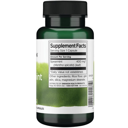 Swanson - Hoja de menta verde de espectro completo - 400 mg 60 Caps