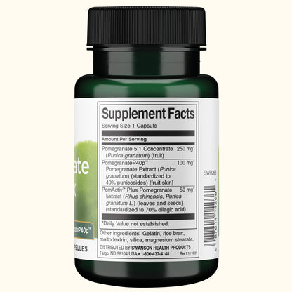 Swanson Suplemento de Extracto de granada estandarizado 250mg, 60 cápsulas