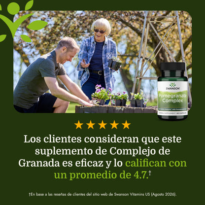 Swanson Suplemento de Extracto de granada estandarizado 250mg, 60 cápsulas