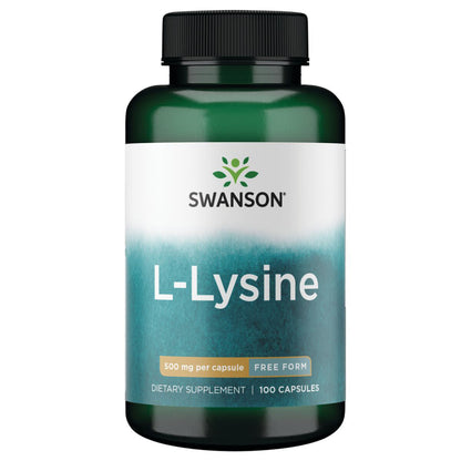 Swanson Suplemento L-Lisina de forma libre 500 mg, 100 Cápsulas