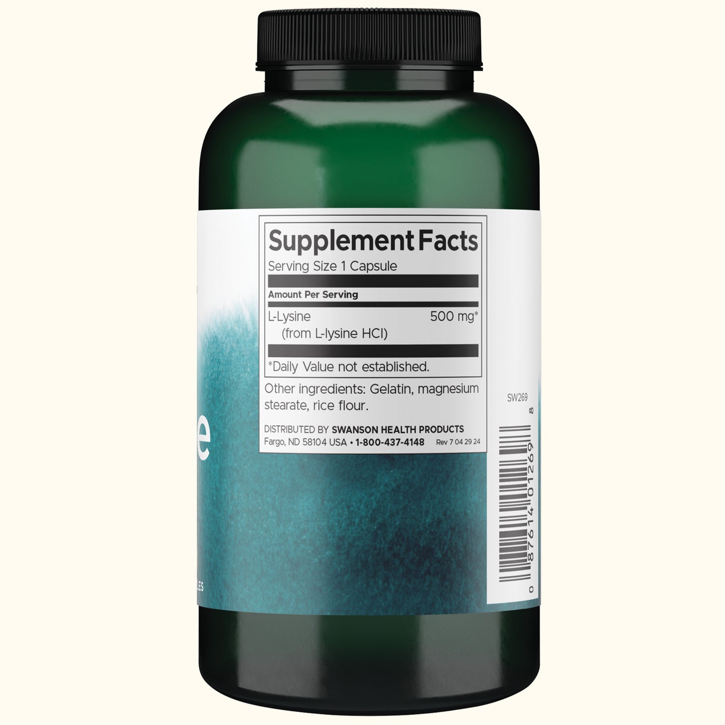 Swanson Suplemento de L-lisina de forma libre 500 mg, 300 cápsulas