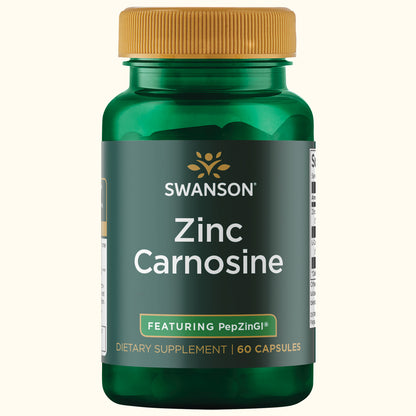 Swanson Zinc Carnosina con PepZinGI, 60 Cápsulas, Swanson Ultra, Non‑GMO, Certificado GMP