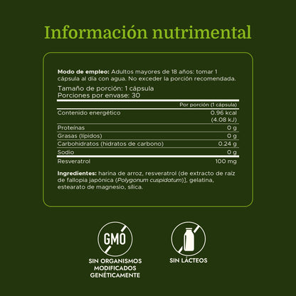 Swanson Suplemento Resveratrol 100mg, 30 cápsulas