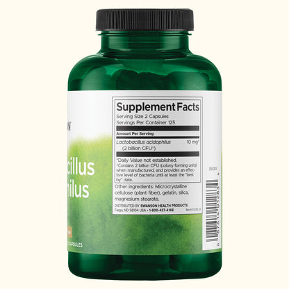 Swanson Premium Lactobacillus Acidófilo1 billon CFU, 250 cápsulas