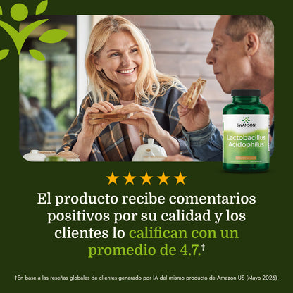 Swanson Premium Lactobacillus Acidófilo1 billon CFU, 250 cápsulas