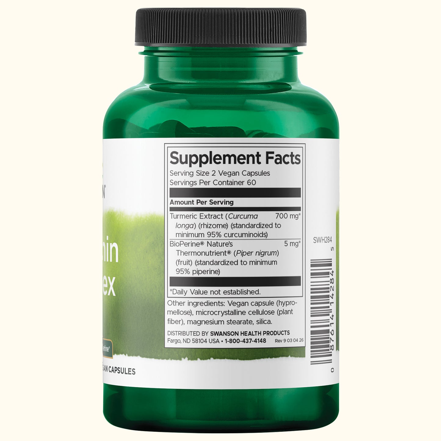 Swanson Complejo de curcumina estandarizado con BioPerine 350 mg, 120 cápsulas