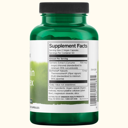 Swanson Complejo de curcumina estandarizado con BioPerine 350 mg, 120 cápsulas