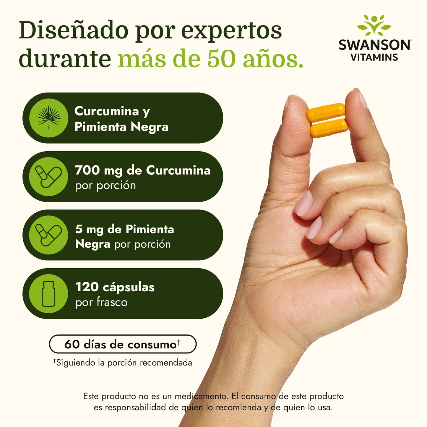 Swanson Complejo de curcumina estandarizado con BioPerine 350 mg, 120 cápsulas