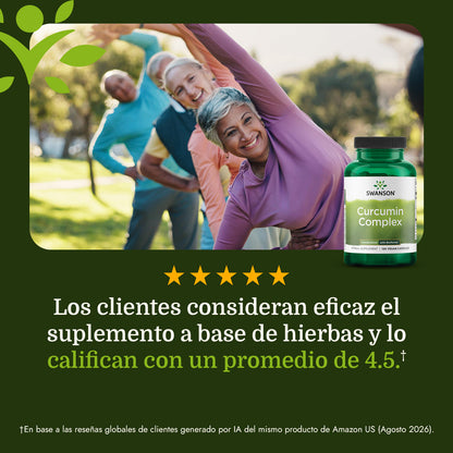 Swanson Complejo de curcumina estandarizado con BioPerine 350 mg, 120 cápsulas