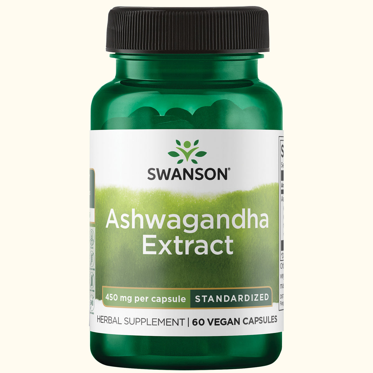 Swanson Extracto de Ashwagandha Adaptógeno, 450 mg, 60 Cápsulas, Non‑GMO, Certificado GMP