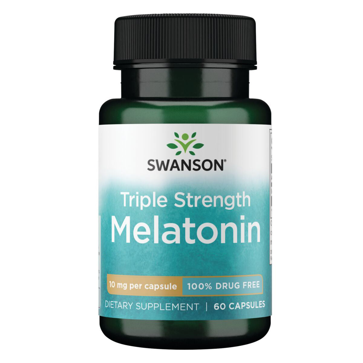 Swanson Suplemento Melatonina de triple potencia 10 mg, 60 Cáspsulas