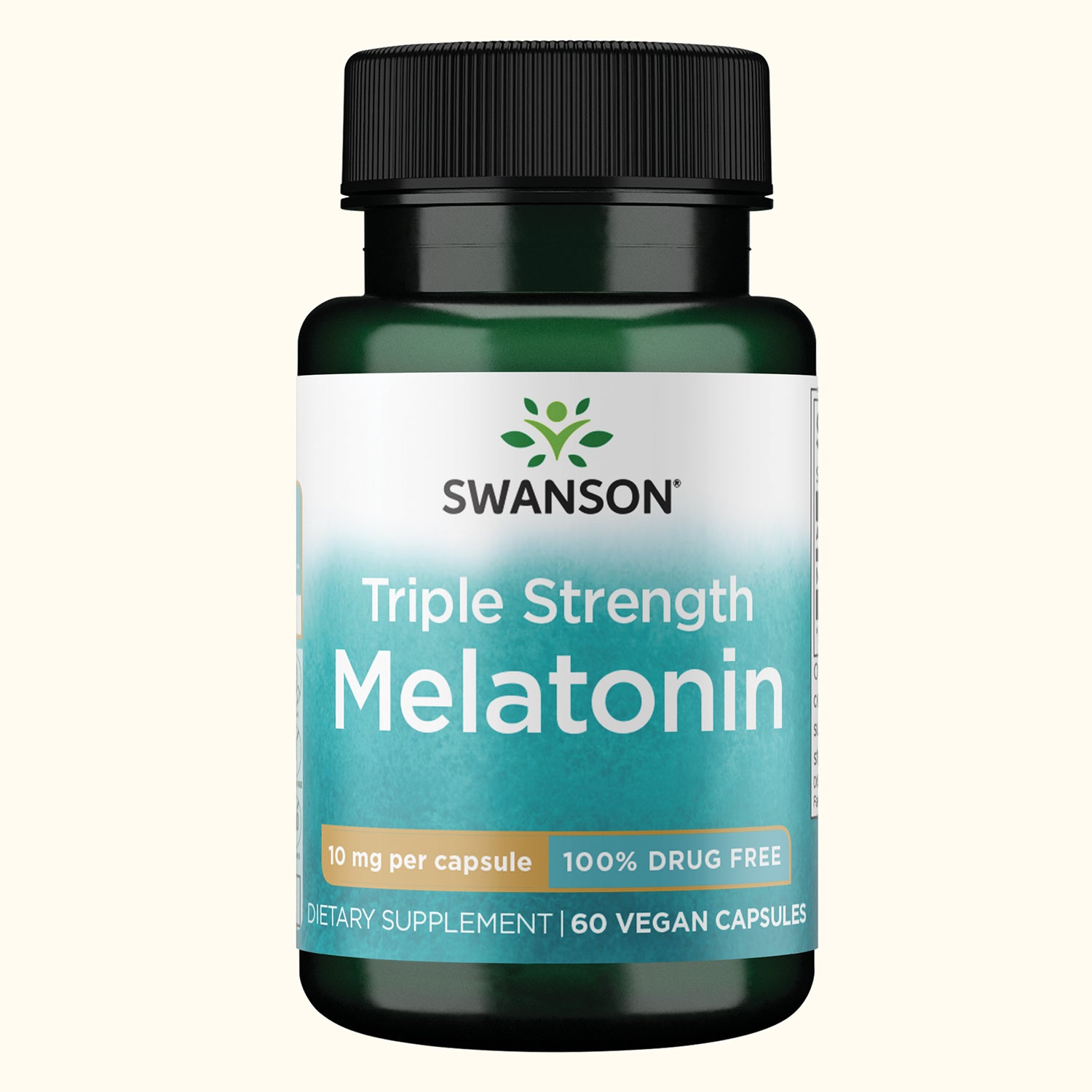 Swanson Suplemento Melatonina de triple potencia 10 mg, 60 Cáspsulas