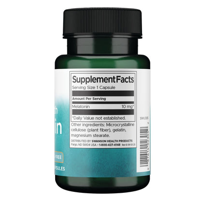 Swanson Suplemento Melatonina de triple potencia 10 mg, 60 Cáspsulas