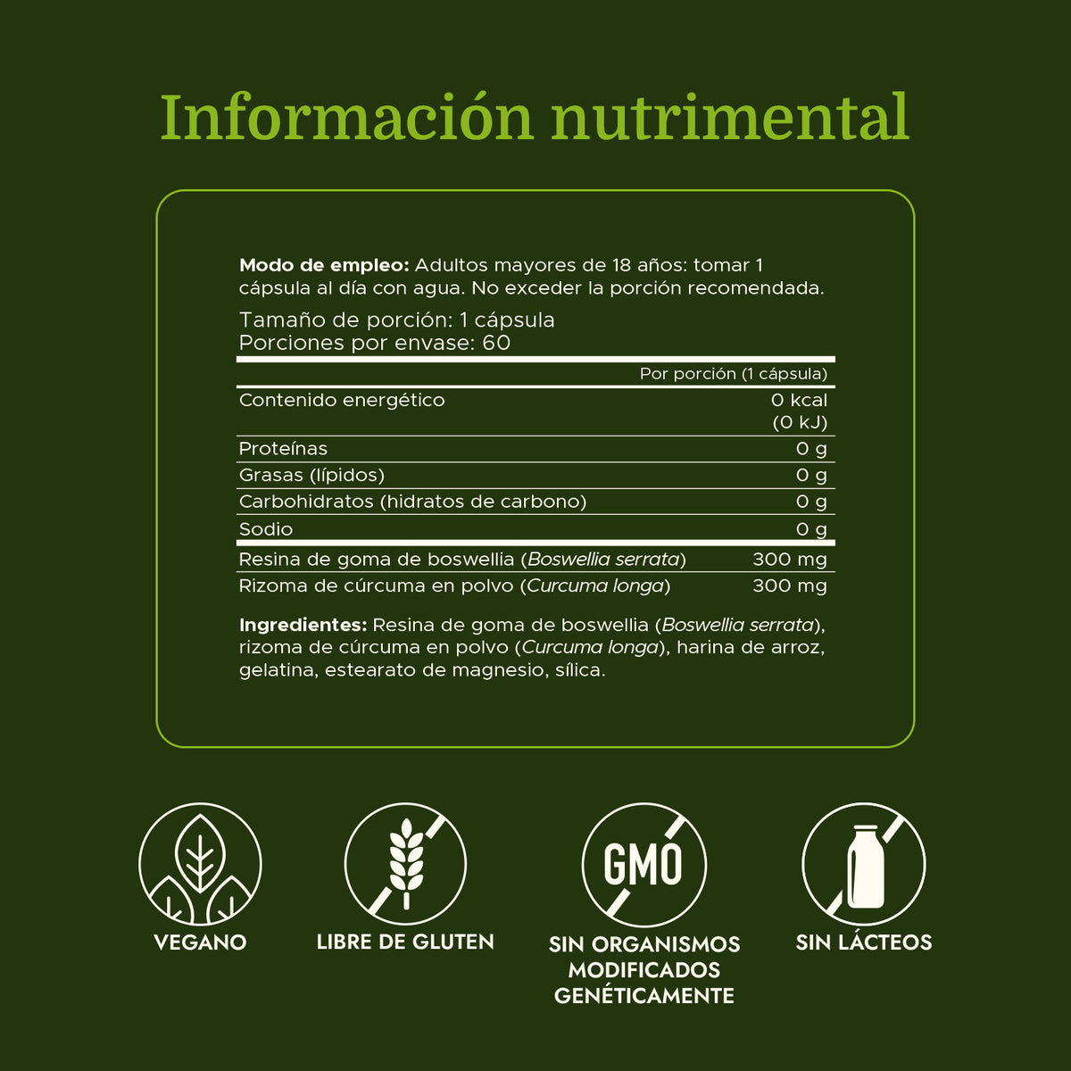 Swanson Suplemento Curcumina y Boswellia Espectro Completo, 60 Cápsulas
