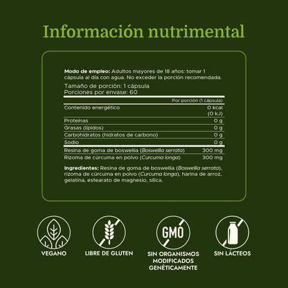 Swanson Suplemento Curcumina y Boswellia Espectro Completo, 60 Cápsulas