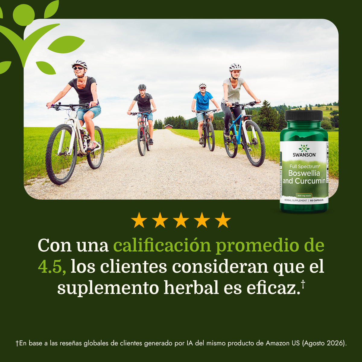 Swanson Suplemento Curcumina y Boswellia Espectro Completo, 60 Cápsulas