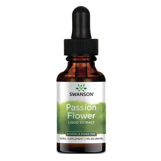 Swanson Extracto líquido de flor de la pasión - Sin alcohol ni azúcar 1 g, 1 fl oz Líquido
