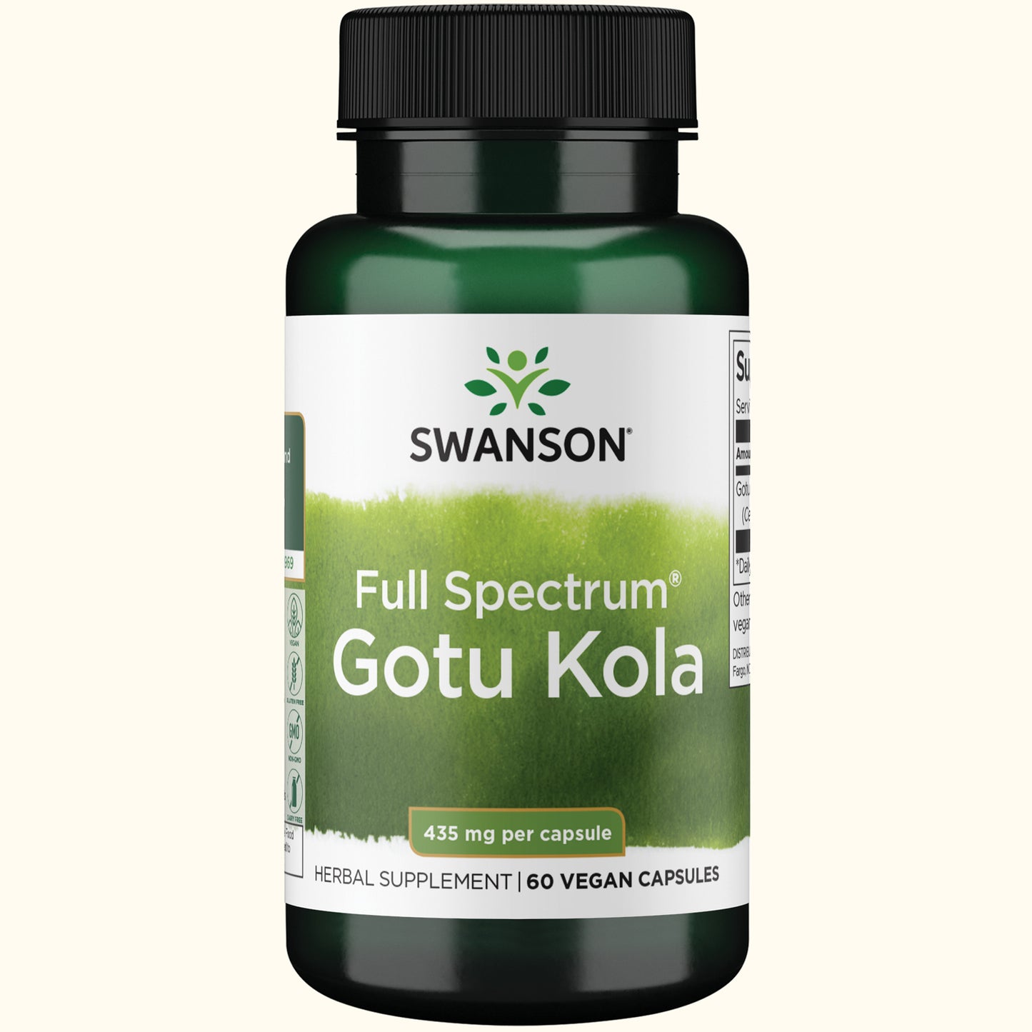 Swanson Suplemento Alimenticio Gotu Kola 435 mg, 60 Cápsulas