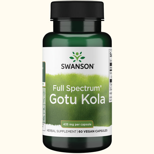 Swanson Suplemento Alimenticio Gotu Kola 435 mg, 60 Cápsulas