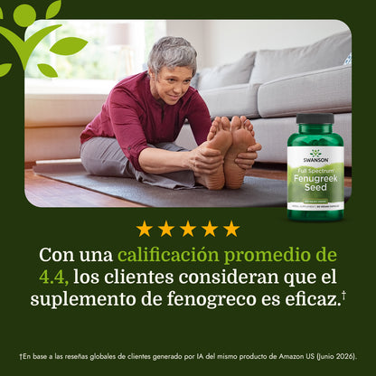 Swanson Suplemento de Semillas de Alholva, 90 Cápsulas