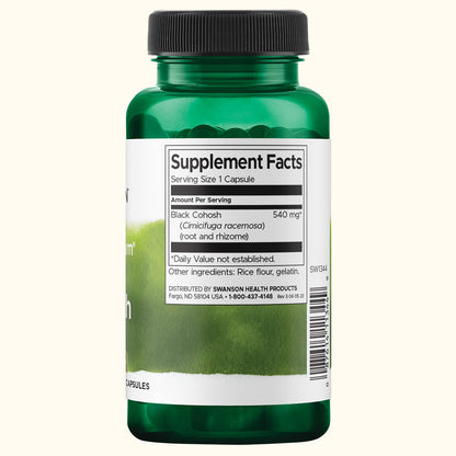 Swanson Suplemento de Cohosh Negro 540mg, 60 cápsulas