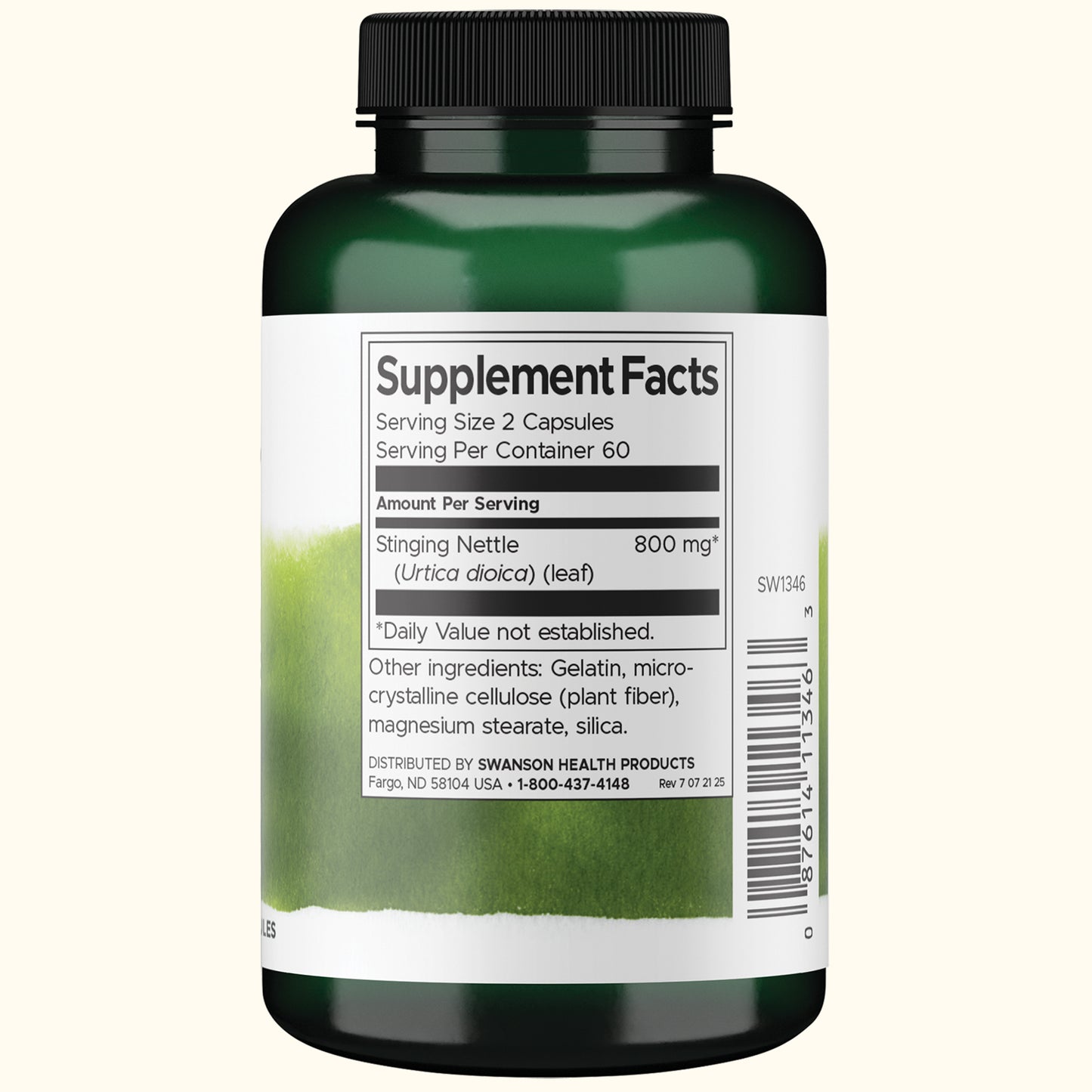 Swanson Premium Suplemento de Hoja de Ortiga 400 mg, 120 Cápsulas