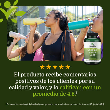 Swanson Premium Suplemento de Hoja de Ortiga 400 mg, 120 Cápsulas
