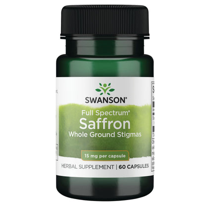 Swanson Suplemento de Azafrán Full Spectrum (estigmas integrales) 15 mg, 60 cápsulas