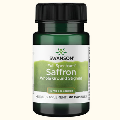 Swanson Suplemento de Azafrán Full Spectrum (estigmas integrales) 15 mg, 60 cápsulas