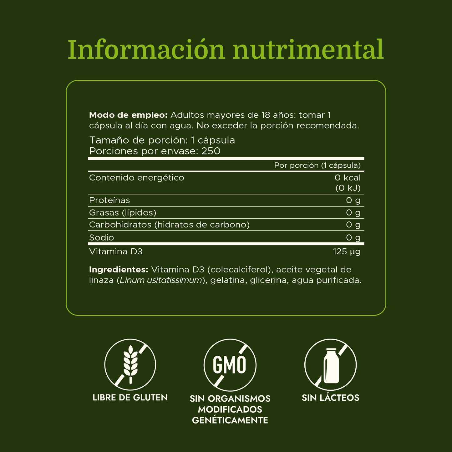 Swanson Vitamina D3 5000ui, 250 cápsulas blandas