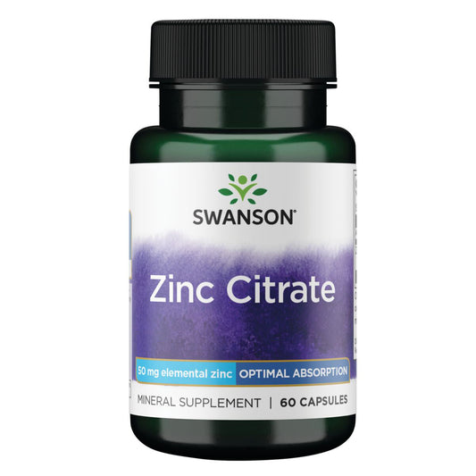 Swanson Citrato de Zinc 50 mg, 60 cápsulas