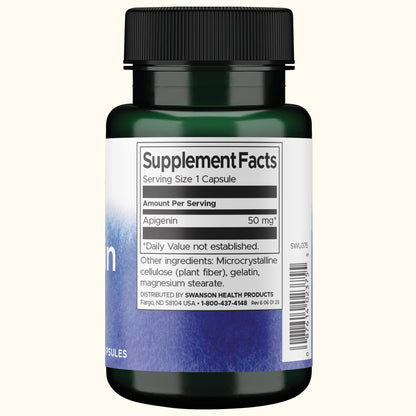 Swanson Apigenin Prostate Health, 50 mg, 90 Cápsulas, Non‑GMO, Certificado GMP