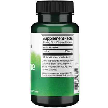 Swanson Suplemento de Inosina 500 mg, 60 cápsulas