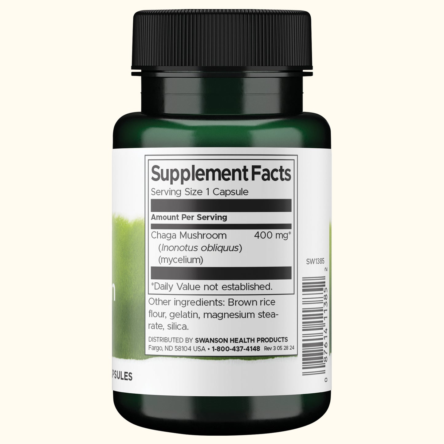 Swanson Suplemento Hongo Chaga de espectro completo 400 mg, 60 cápsulas
