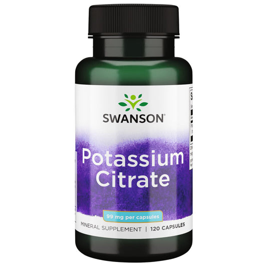 Swanson Suplemento Citrato de potasio 120 Cápsulas, 99mg